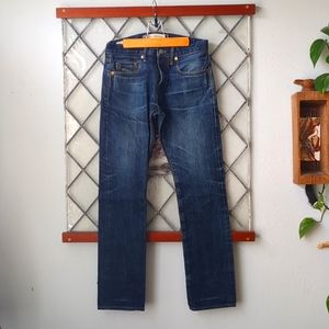 Gap Kaihara Japanese Selvidge Demin button fly Jeans 28 x 30 slim